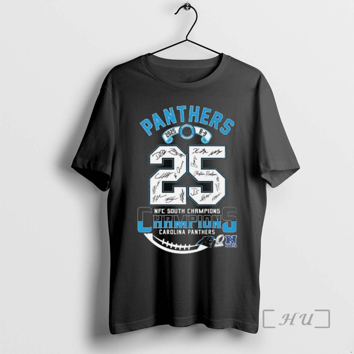 Officials Carolina Panthers 2025 8 9 Nfc South - Adult & Kids T-Shirts, Sweatshirts & Hoodies apparel design preview 1