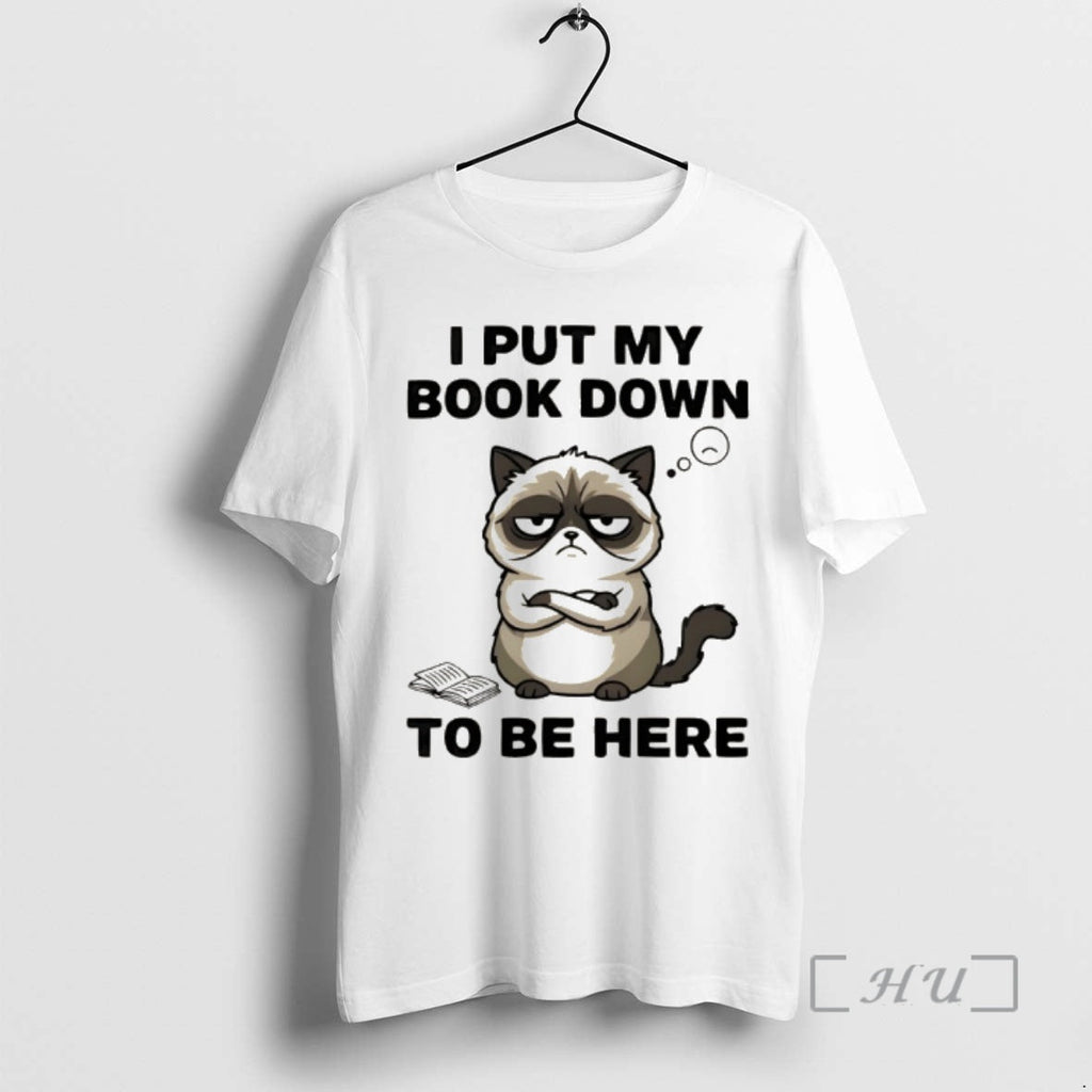 Officials Cat Book Lover I Put My Down To Be Here - Adult & Kids T-Shirts, Sweatshirts & Hoodies apparel design preview 1