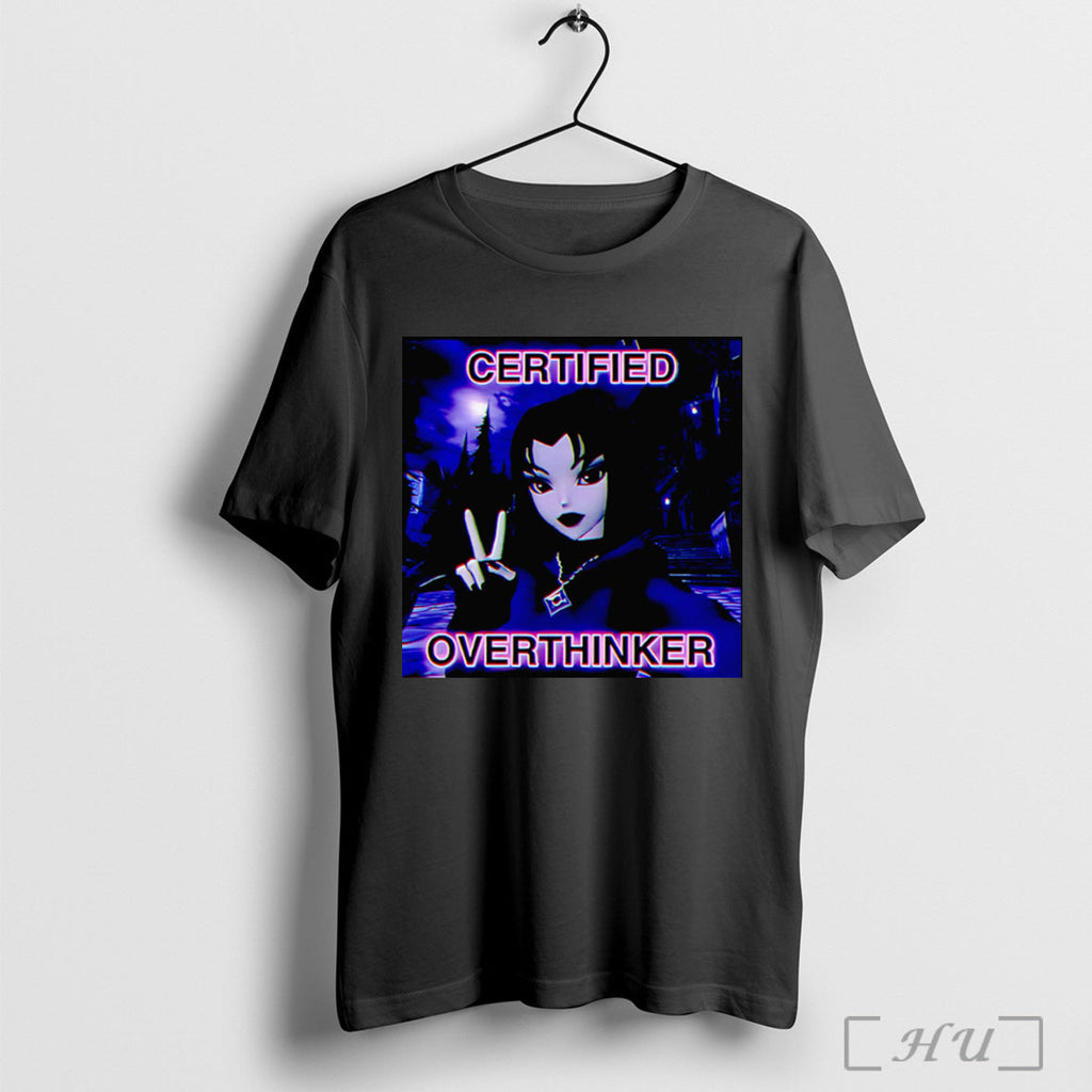 Officials Certified Overthinker Low Poly Goth Girl - Adult & Kids T-Shirts, Sweatshirts & Hoodies apparel design preview 1
