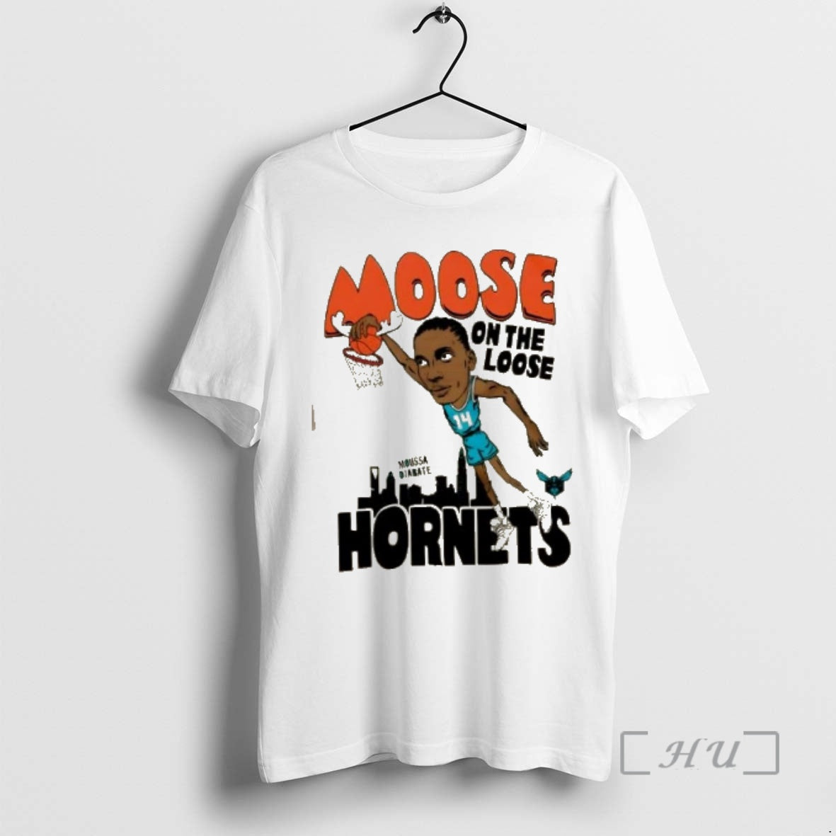 Officials Charlotte Hornets Moussa Diabate Moose - Adult & Kids T-Shirts, Sweatshirts & Hoodies apparel design preview 1