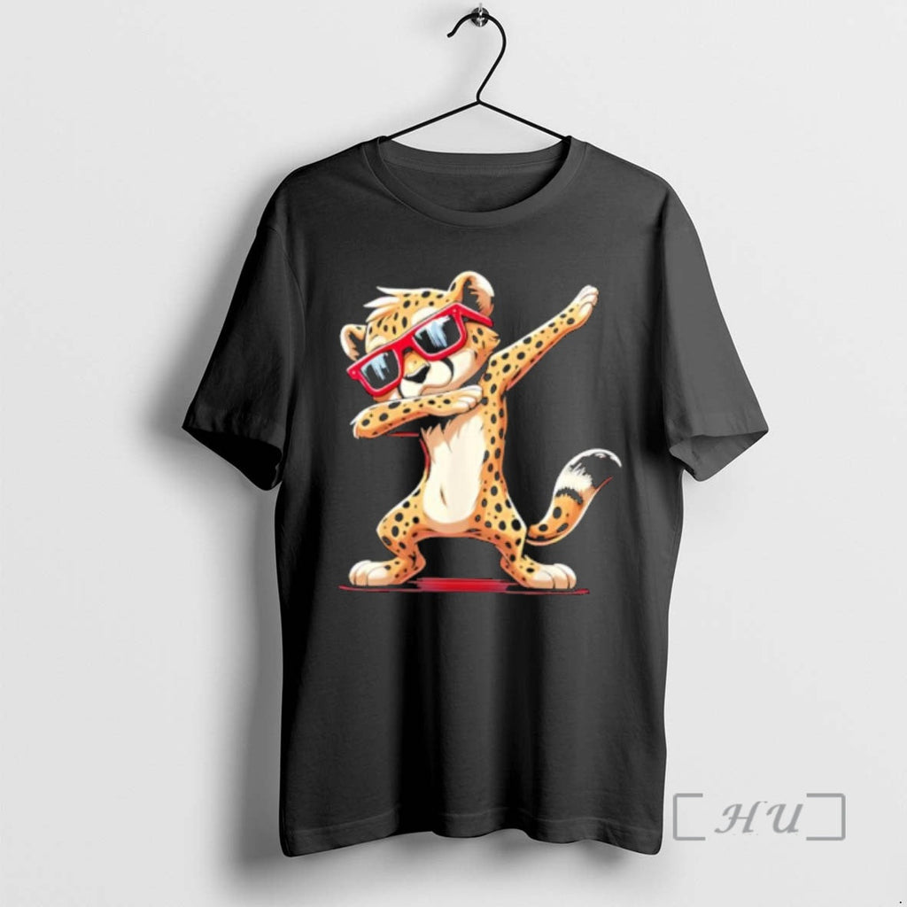 Officials Cheetah Dabbing Wearing Red Sunglasses Cool - Adult & Kids T-Shirts, Sweatshirts & Hoodies apparel design preview 1