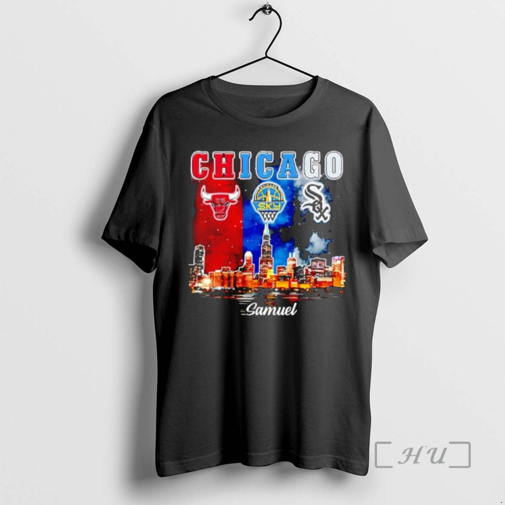 Officials Chicago City Skyline Bulls Sky White Sox - Adult & Kids T-Shirts, Sweatshirts & Hoodies apparel design preview 1