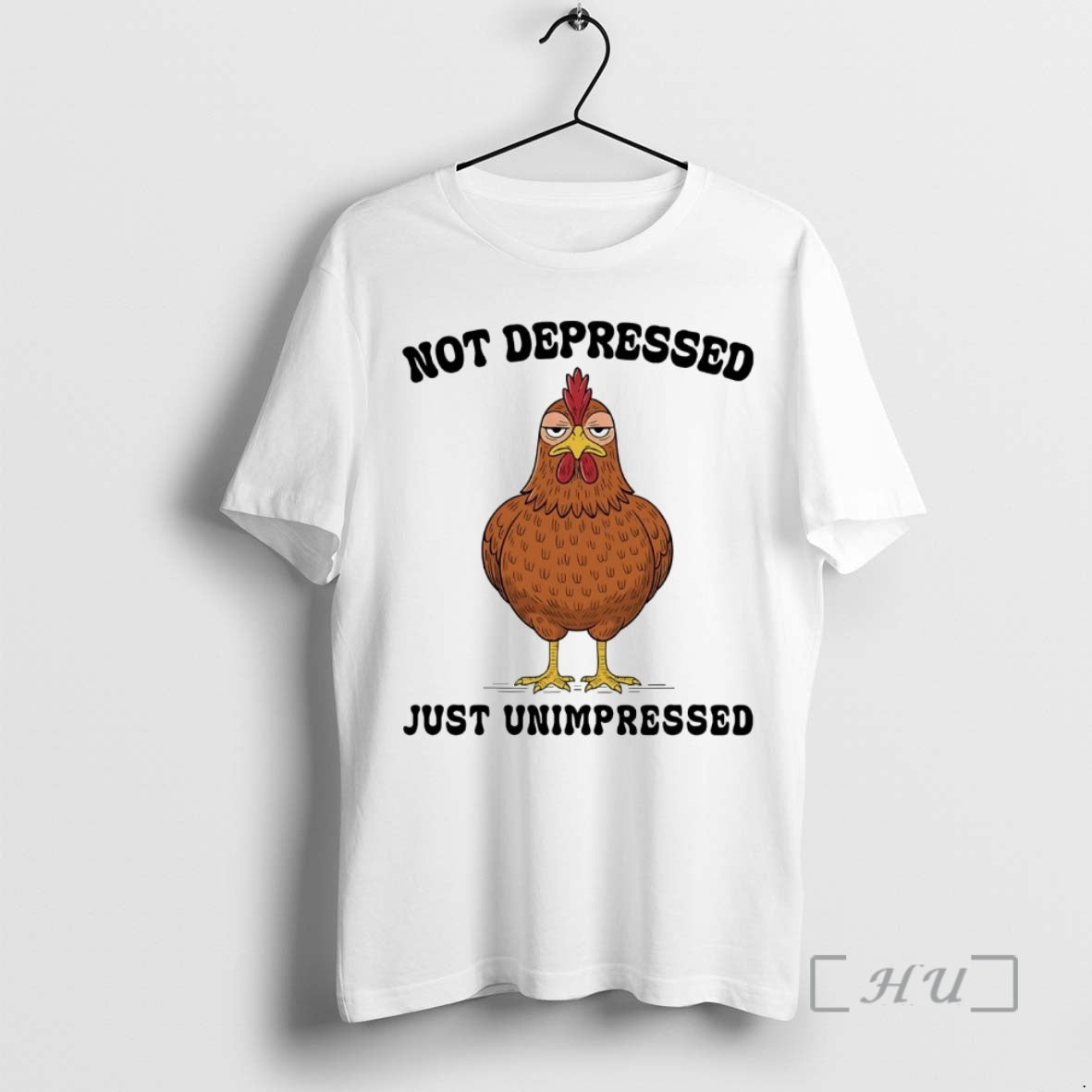 Officials Chicken Not Depressed Just Unimpressed - Adult & Kids T-Shirts, Sweatshirts & Hoodies apparel design preview 1