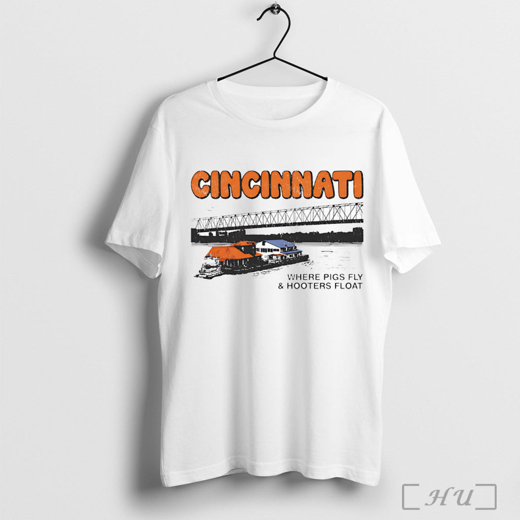Officials Cincinnati Where Pigs Fly And Hooters Float - Adult & Kids T-Shirts, Sweatshirts & Hoodies apparel design preview 1