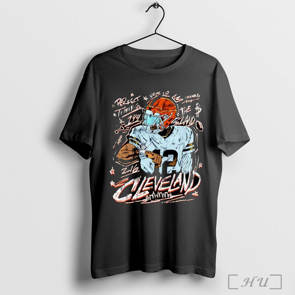 Officials Cleveland Football Perfect Timing The Land - Adult & Kids T-Shirts, Sweatshirts & Hoodies apparel design preview 1