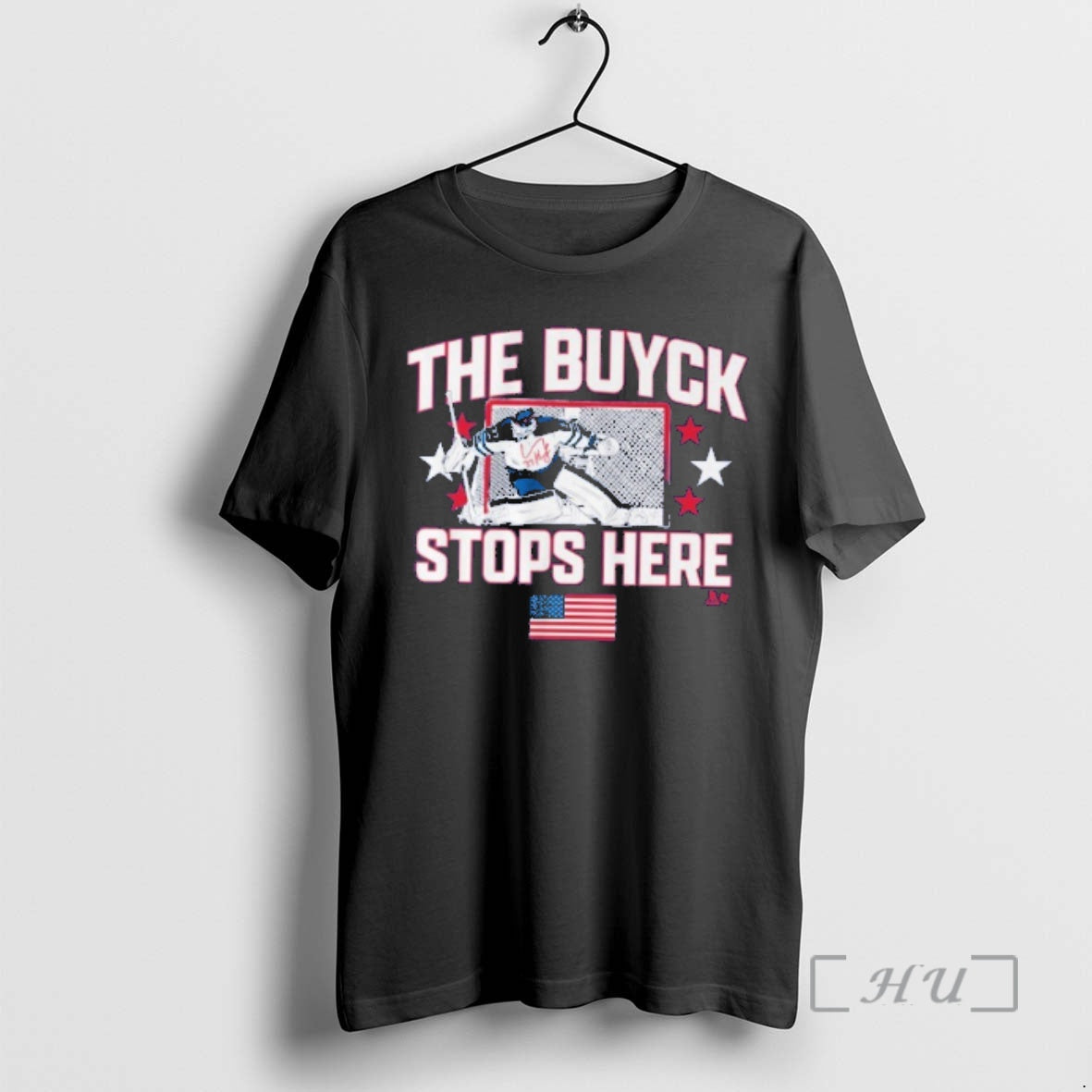 Officials Connor Hellebuyck The Buyck Stops Here 1 - Adult & Kids T-Shirts, Sweatshirts & Hoodies apparel design preview 1