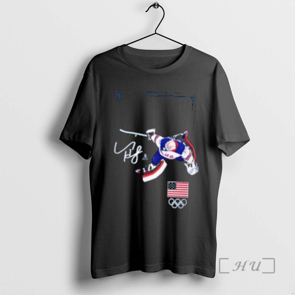 Officials Connor Hellebuyck Usa Hockey Gold Medal - Adult & Kids T-Shirts, Sweatshirts & Hoodies apparel design preview 1