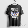 Officials Cowboys My Veins Jesus Heart Player Collage - Adult & Kids T-Shirts, Sweatshirts & Hoodies apparel design preview 1