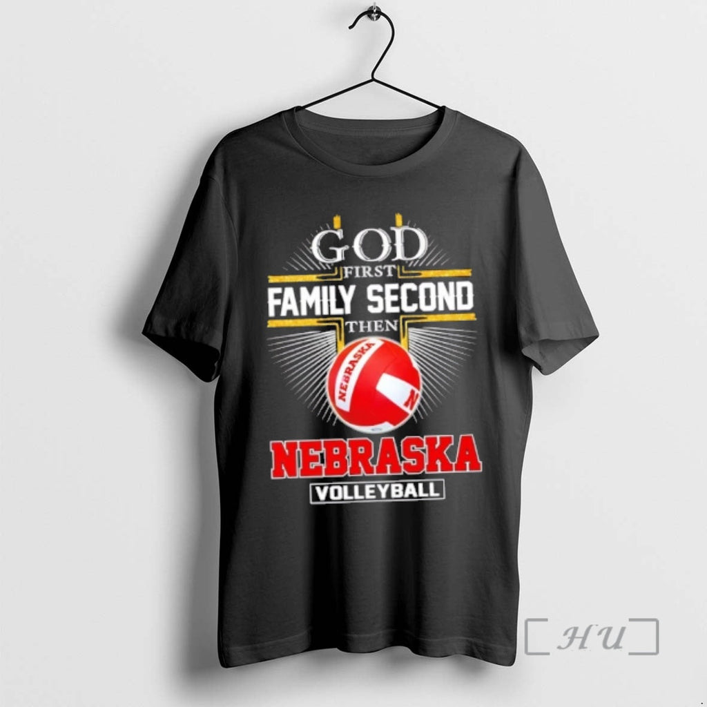 Officials Cross God First Family Second Then Nebraska - Adult & Kids T-Shirts, Sweatshirts & Hoodies apparel design preview 1