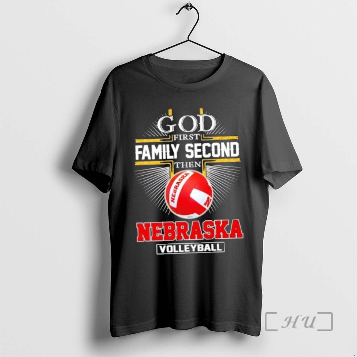 Officials Cross God First Family Second Then Nebraska - Adult & Kids T-Shirts, Sweatshirts & Hoodies apparel design preview 1