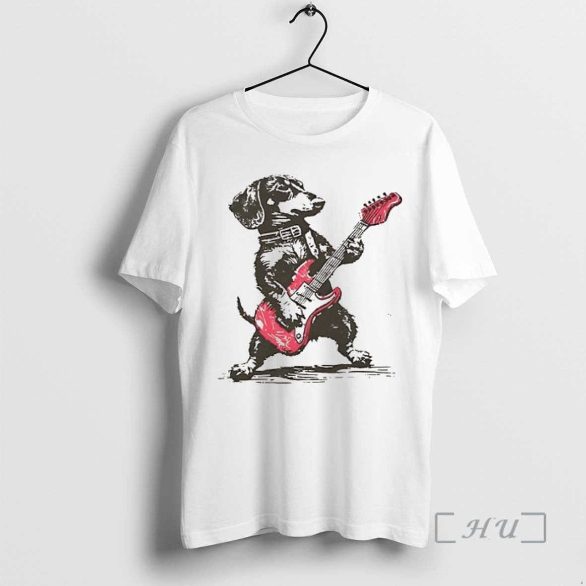 Officials Dachshund Weenie Playing Guitar - Adult & Kids T-Shirts, Sweatshirts & Hoodies apparel design preview 1