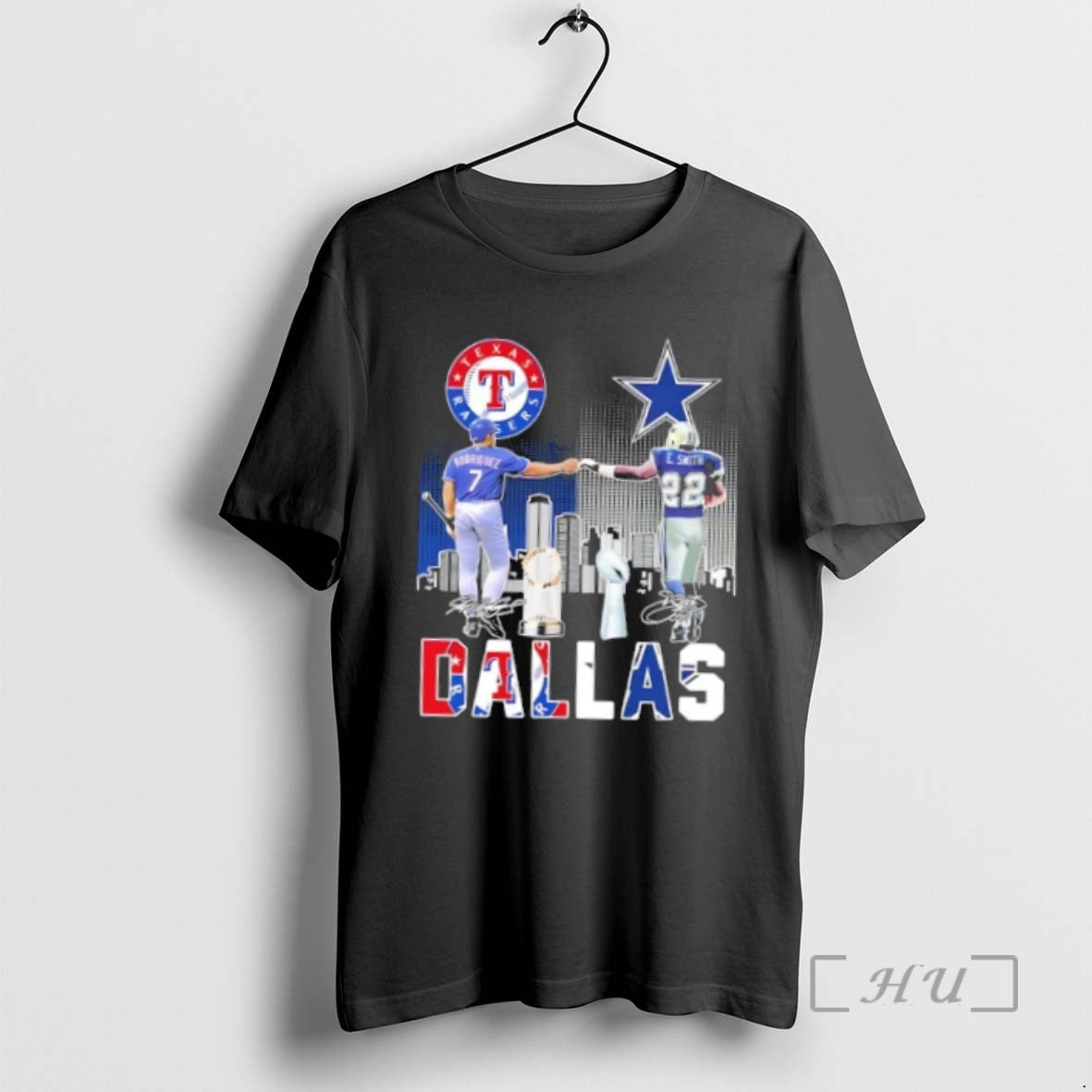 Officials Dallas City Sports Rodriguez Texas Rangers - Adult & Kids T-Shirts, Sweatshirts & Hoodies apparel design preview 1