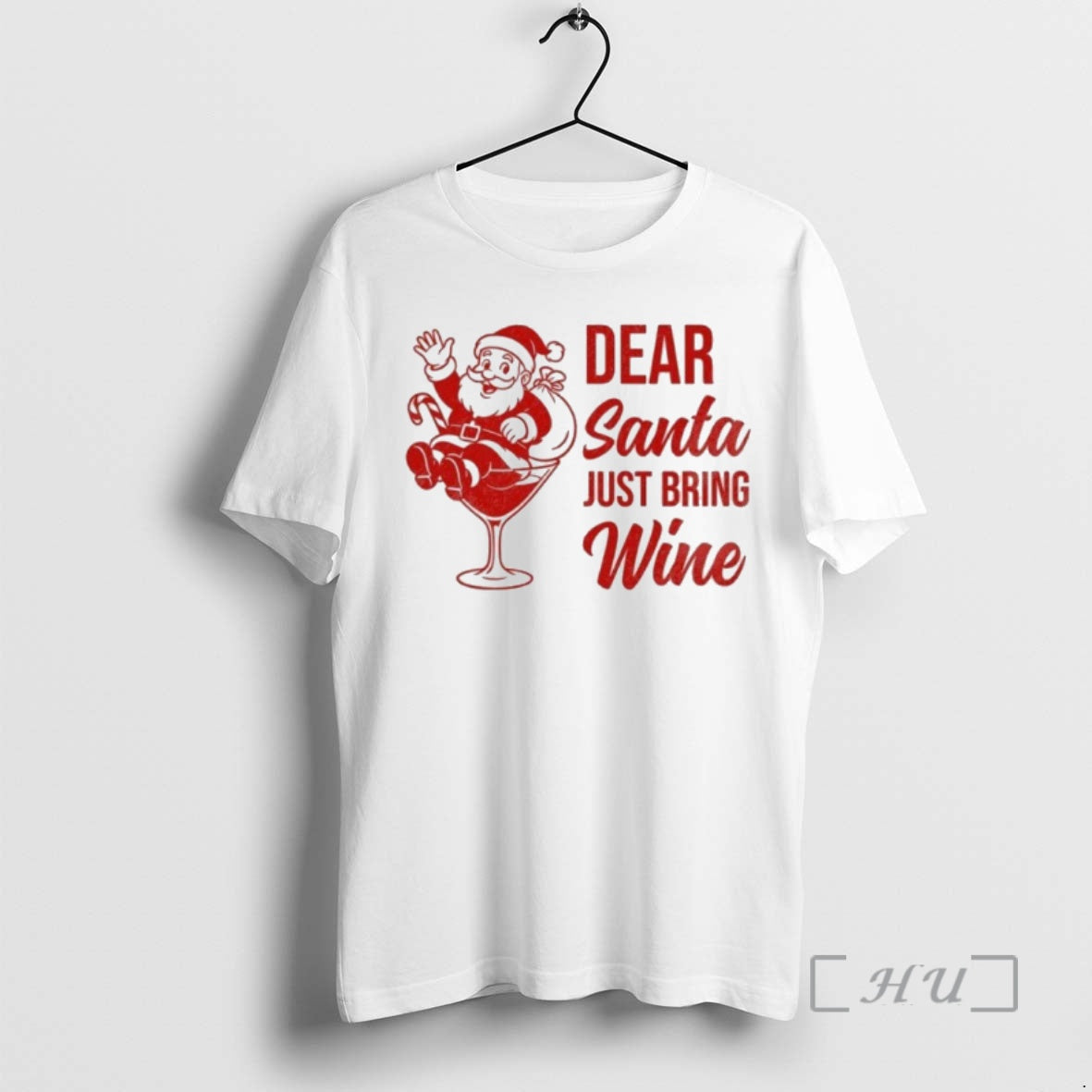 Officials Dear Santa Just Bring Wine - Adult & Kids T-Shirts, Sweatshirts & Hoodies apparel design preview 1