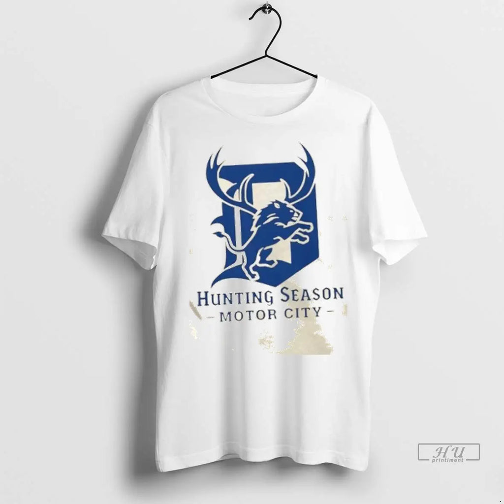 Officials Detroit Lions Hunting Season Motor City - Adult & Kids T-Shirts, Sweatshirts & Hoodies apparel design preview 1