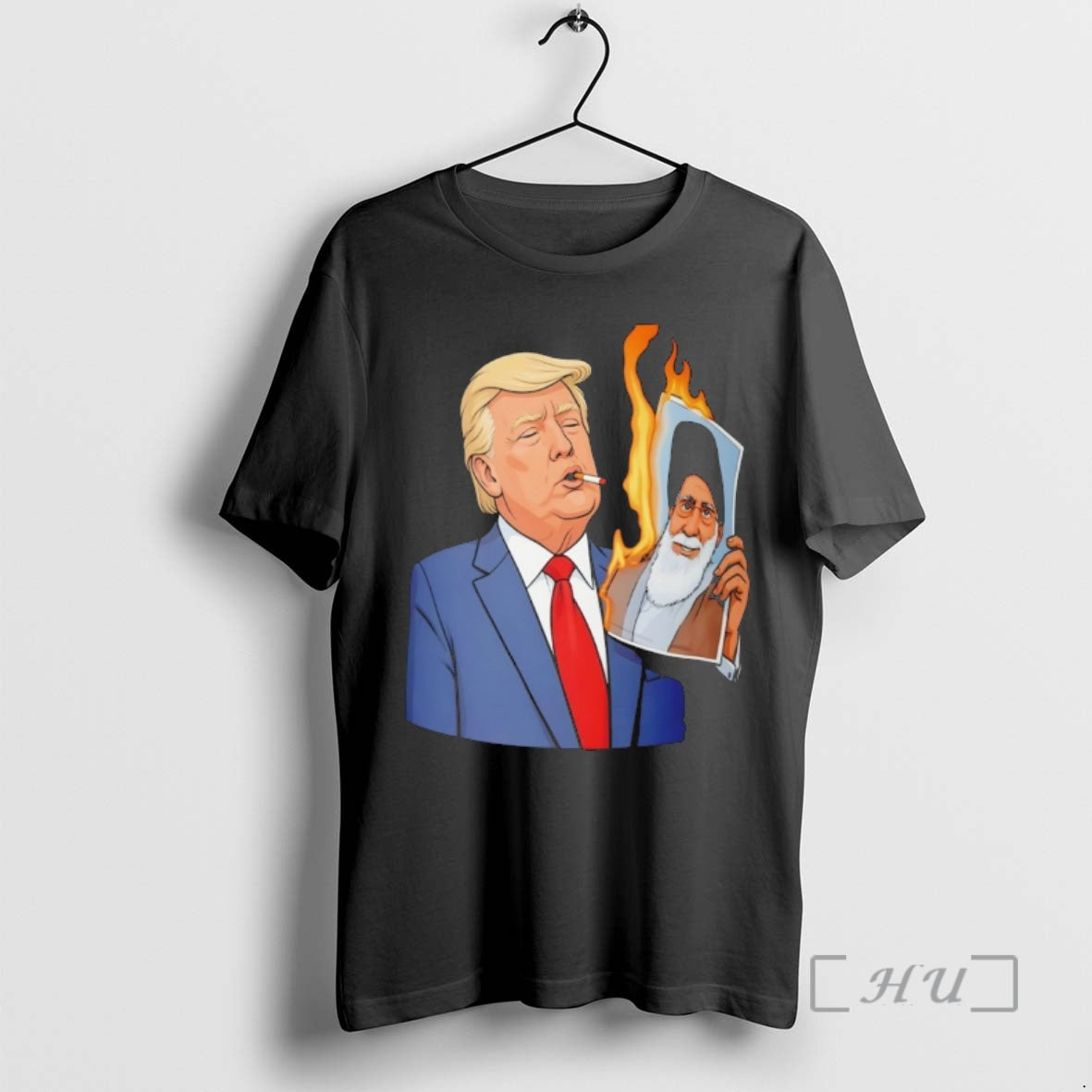 Officials Donald Trump Smoking Us Vs Iran Make Great - Adult & Kids T-Shirts, Sweatshirts & Hoodies apparel design preview 1