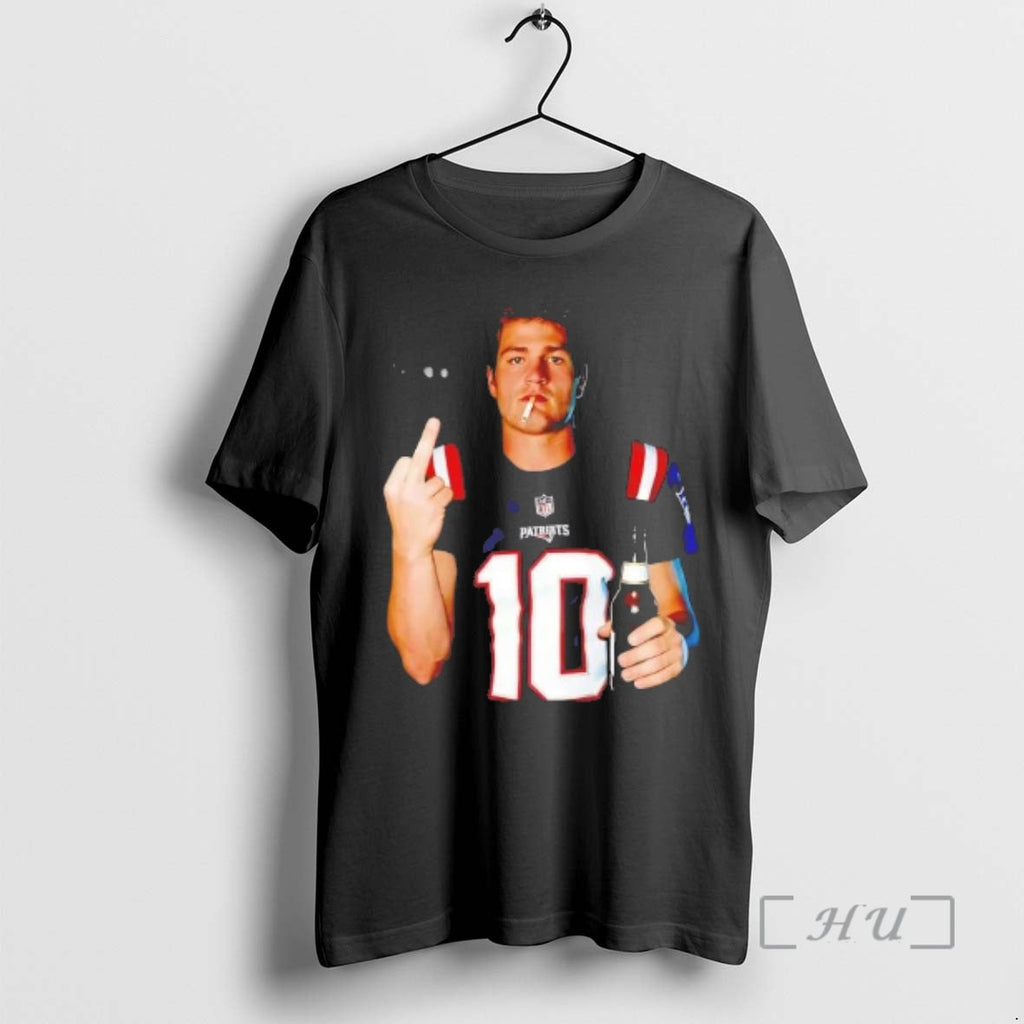 Officials Drake Maye Middle Finger Smoking - Adult & Kids T-Shirts, Sweatshirts & Hoodies apparel design preview 1