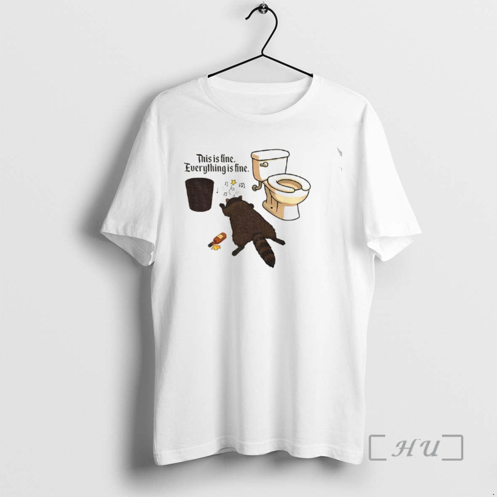 Officials Drunk Raccoon This Is Fine Everything - Adult & Kids T-Shirts, Sweatshirts & Hoodies apparel design preview 1