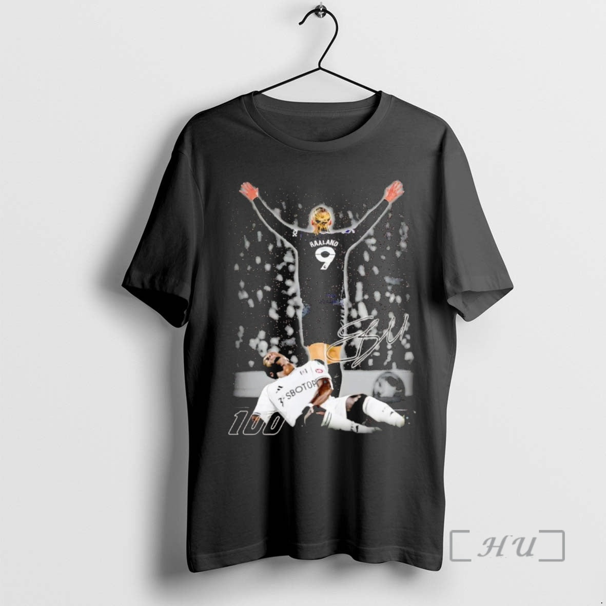 Officials Erling Haaland 100th Goal Celebration - Adult & Kids T-Shirts, Sweatshirts & Hoodies apparel design preview 1