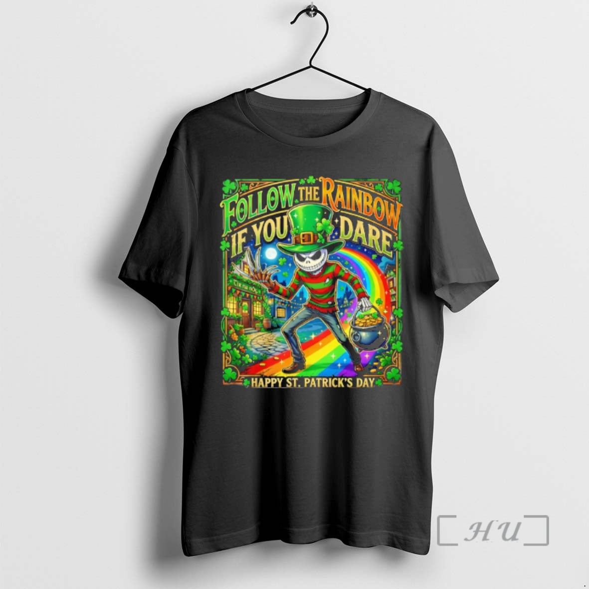 Officials Follow The Rainbow If You Dare St Patricks - Adult & Kids T-Shirts, Sweatshirts & Hoodies apparel design preview 1