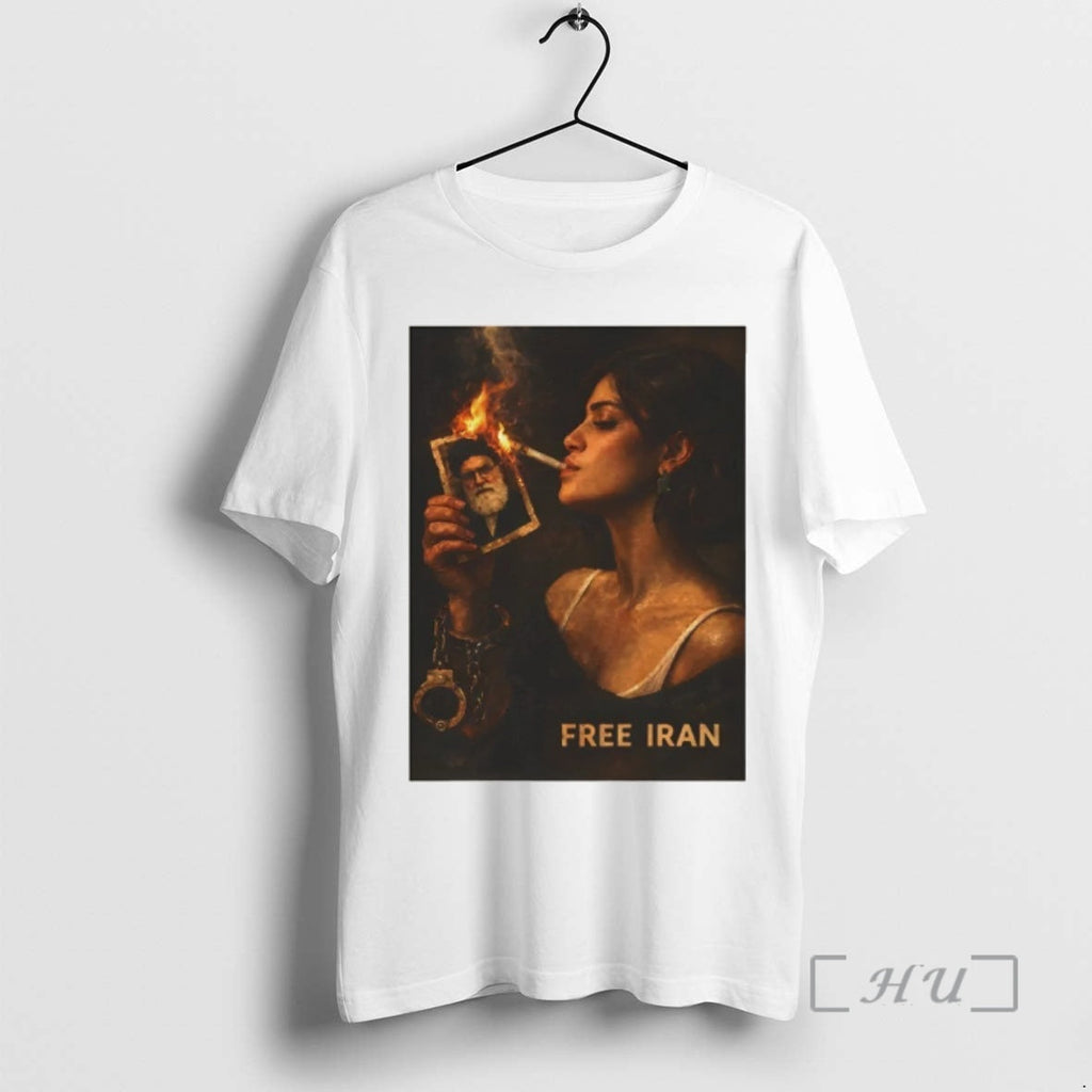 Officials Free Iran Support Graphic Woman Smoking Ali - Adult & Kids T-Shirts, Sweatshirts & Hoodies apparel design preview 1