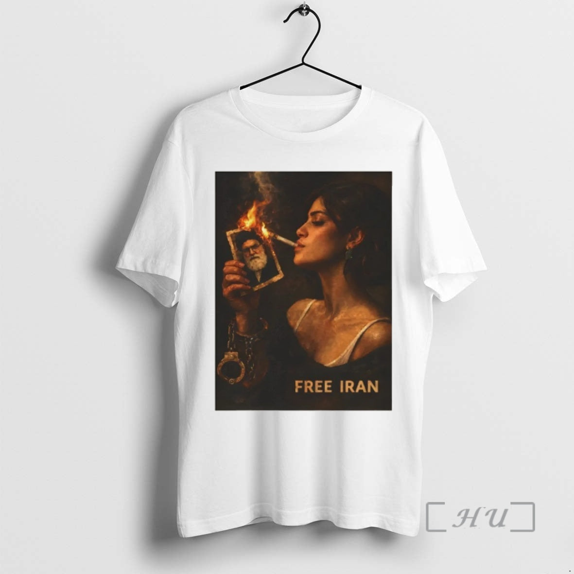 Officials Free Iran Support Graphic Woman Smoking Ali - Adult & Kids T-Shirts, Sweatshirts & Hoodies apparel design preview 1