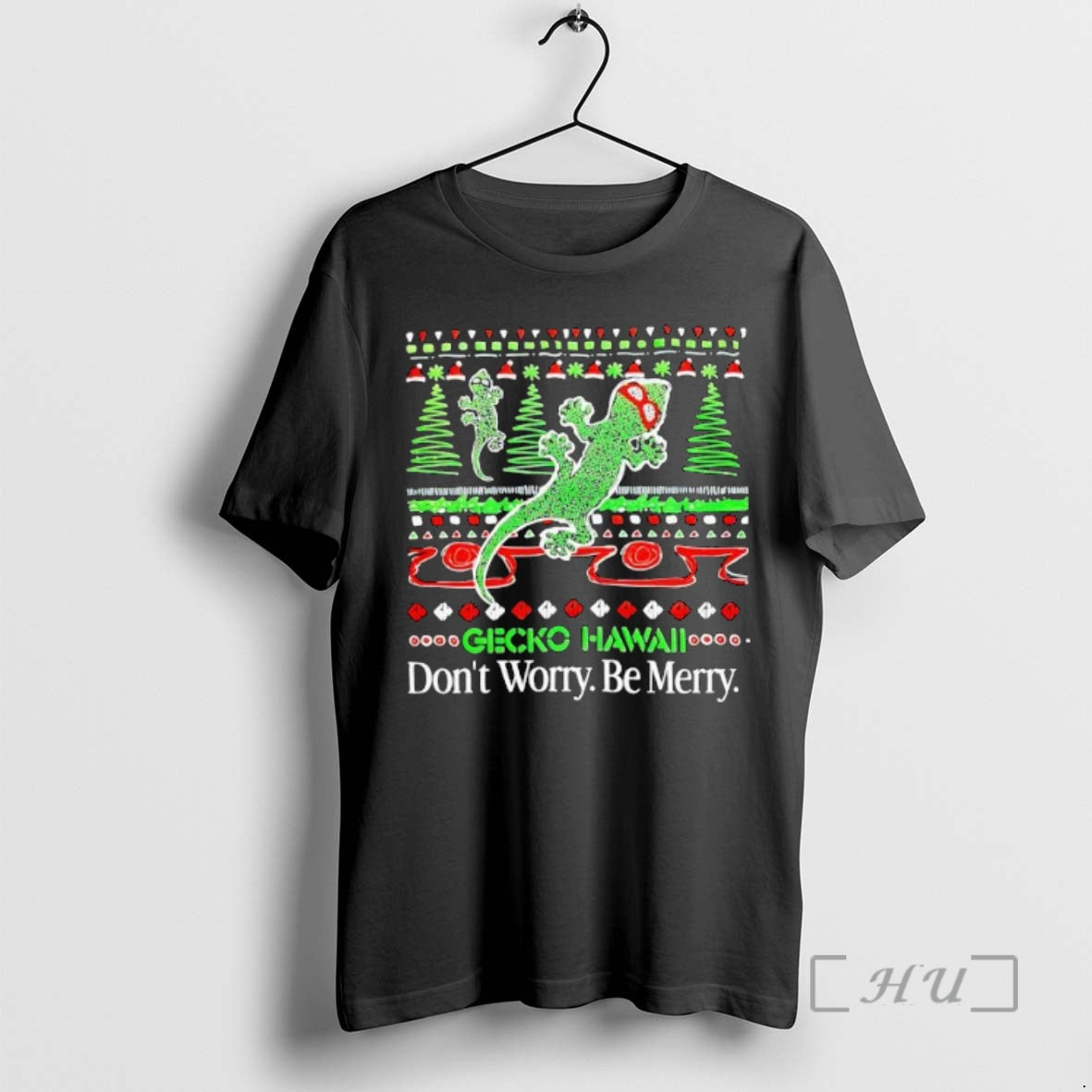 Officials Gecko Hawaii Dont Worry Be Merry - Adult & Kids T-Shirts, Sweatshirts & Hoodies apparel design preview 1