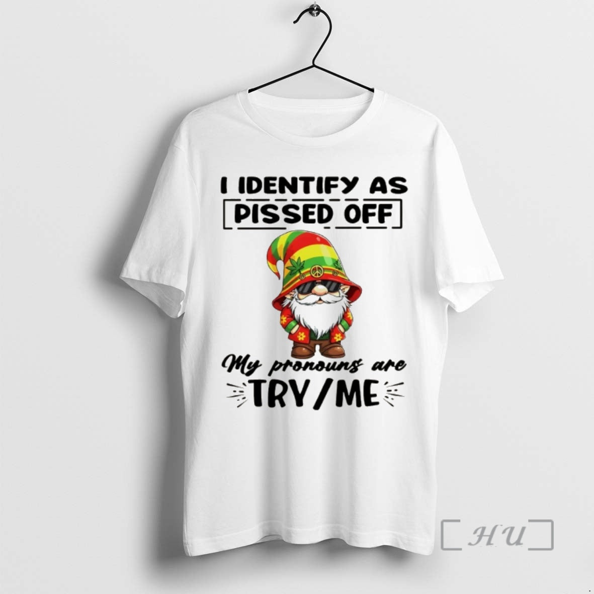 Officials Gnome I Identify As Pissed Off My Pronouns - Adult & Kids T-Shirts, Sweatshirts & Hoodies apparel design preview 1