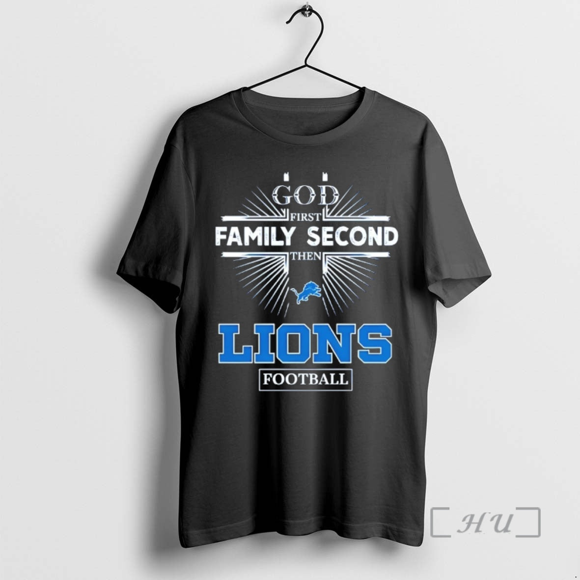 Officials God First Family Second Then Detroit Lions - Adult & Kids T-Shirts, Sweatshirts & Hoodies apparel design preview 1