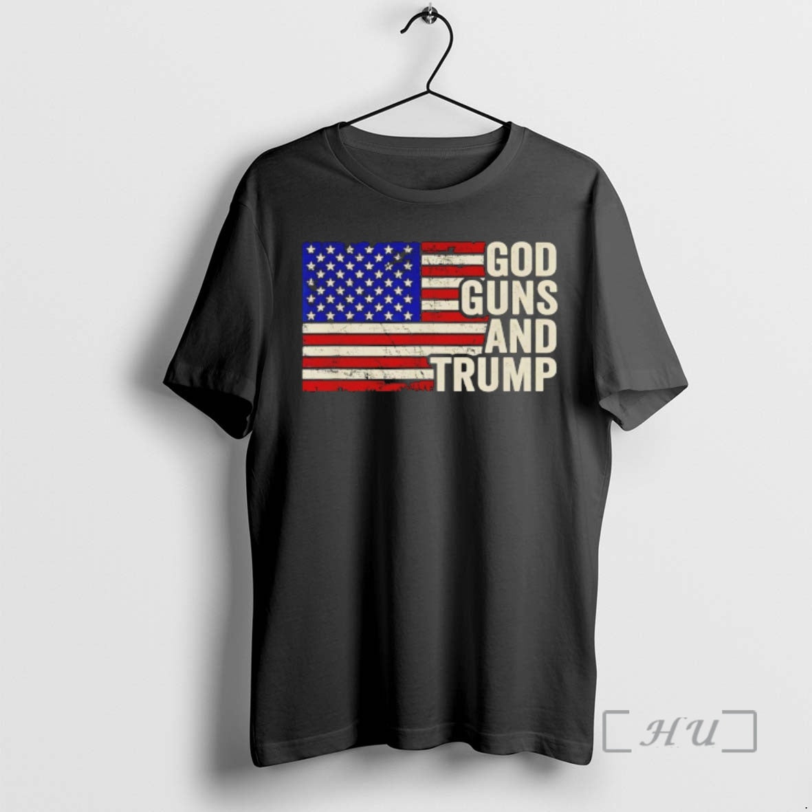 Officials God Guns And Trump Republican Usa Flag - Adult & Kids T-Shirts, Sweatshirts & Hoodies apparel design preview 1