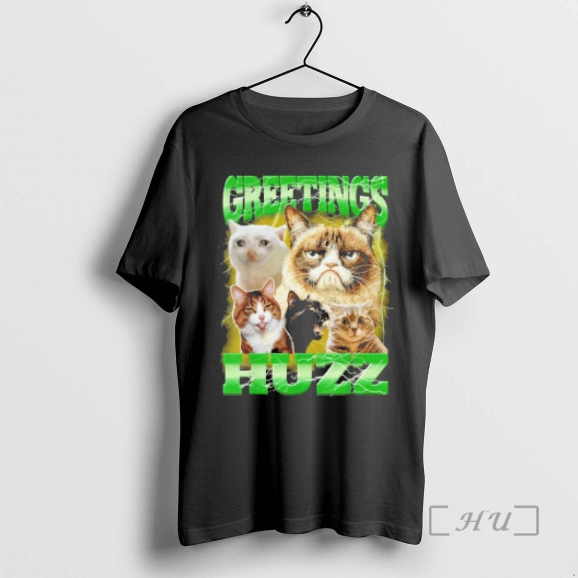 Officials Greetings Huzz Cat Meme Graphic - Adult & Kids T-Shirts, Sweatshirts & Hoodies apparel design preview 1