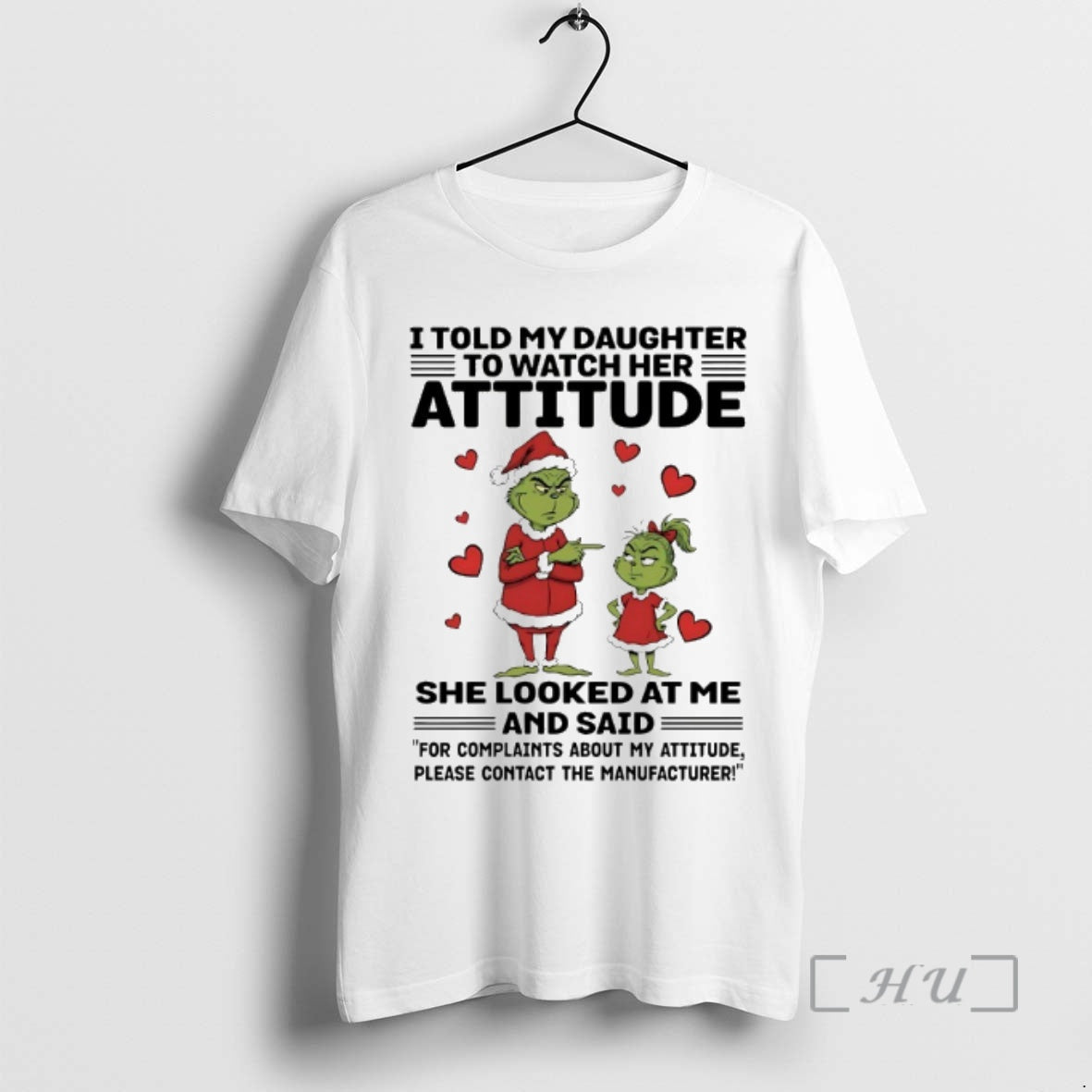 Officials Grinch I Told My Daughter Watch Her - Adult & Kids T-Shirts, Sweatshirts & Hoodies apparel design preview 1