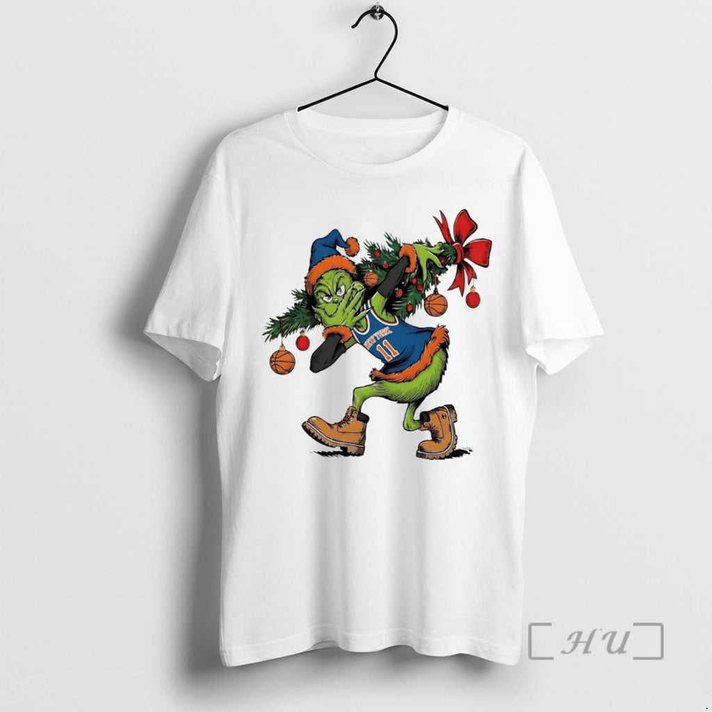 Officials Grinch Jalen Brunson 3 Point Celebration - Adult & Kids T-Shirts, Sweatshirts & Hoodies apparel design preview 1