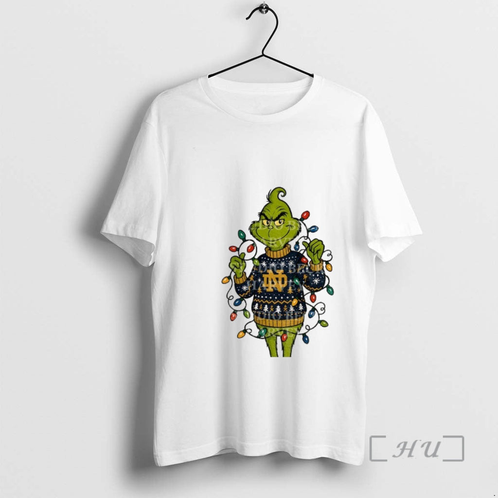 Officials Grinch Santa Notre Dame Fighting Irish - Adult & Kids T-Shirts, Sweatshirts & Hoodies apparel design preview 1