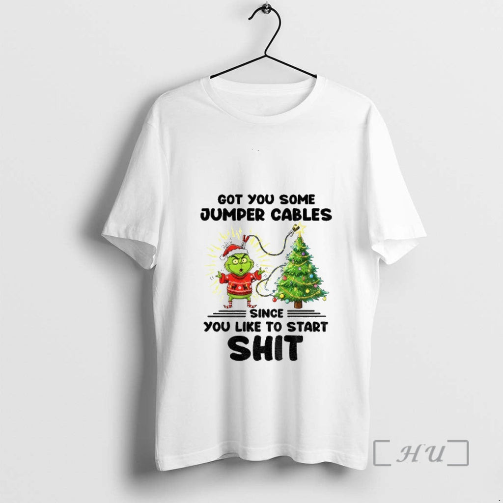 Officials Grinch Santa Got You Some Jumper Cables - Adult & Kids T-Shirts, Sweatshirts & Hoodies apparel design preview 1