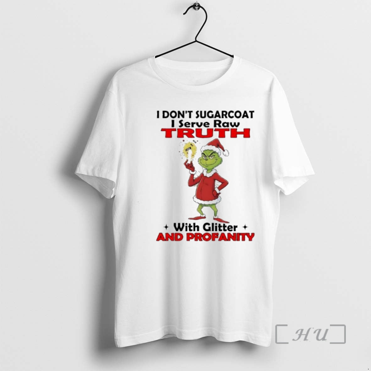 Officials Grinch Santa I Dont Sugarcoat Serve Raw - Adult & Kids T-Shirts, Sweatshirts & Hoodies apparel design preview 1