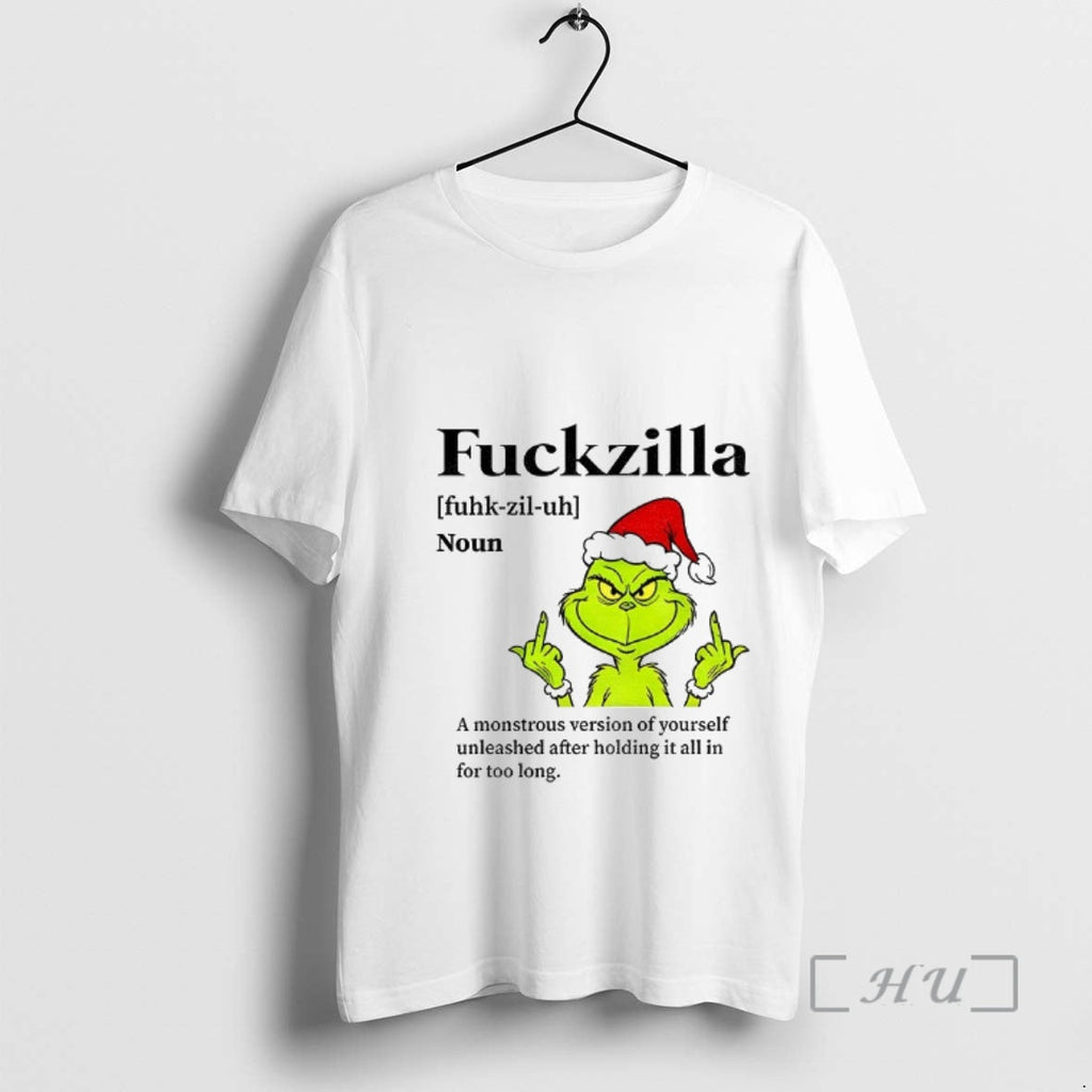 Officials Grinch Santa Middle Finger Fuckzilla - Adult & Kids T-Shirts, Sweatshirts & Hoodies apparel design preview 1