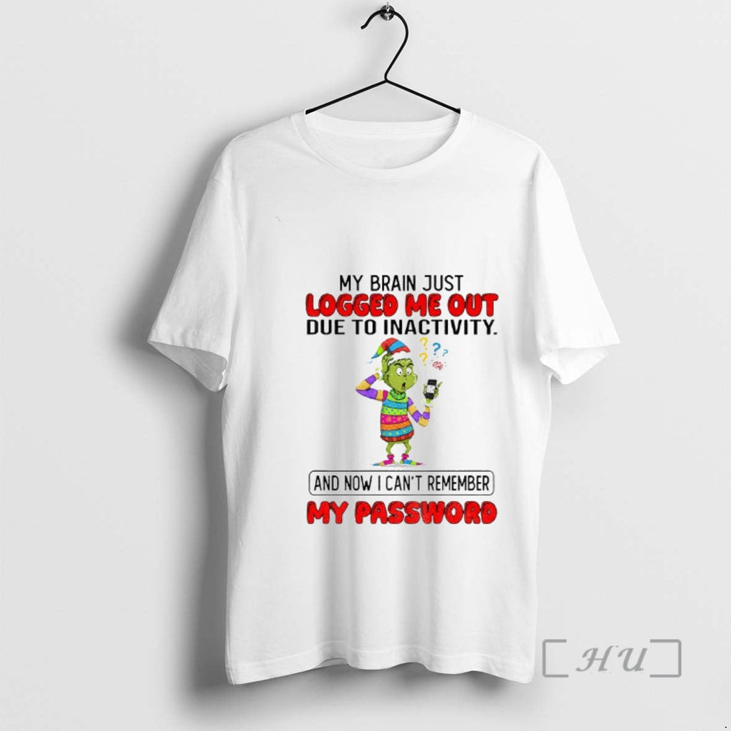 Officials Grinch Santa My Brain Just Logged Me Out - Adult & Kids T-Shirts, Sweatshirts & Hoodies apparel design preview 1