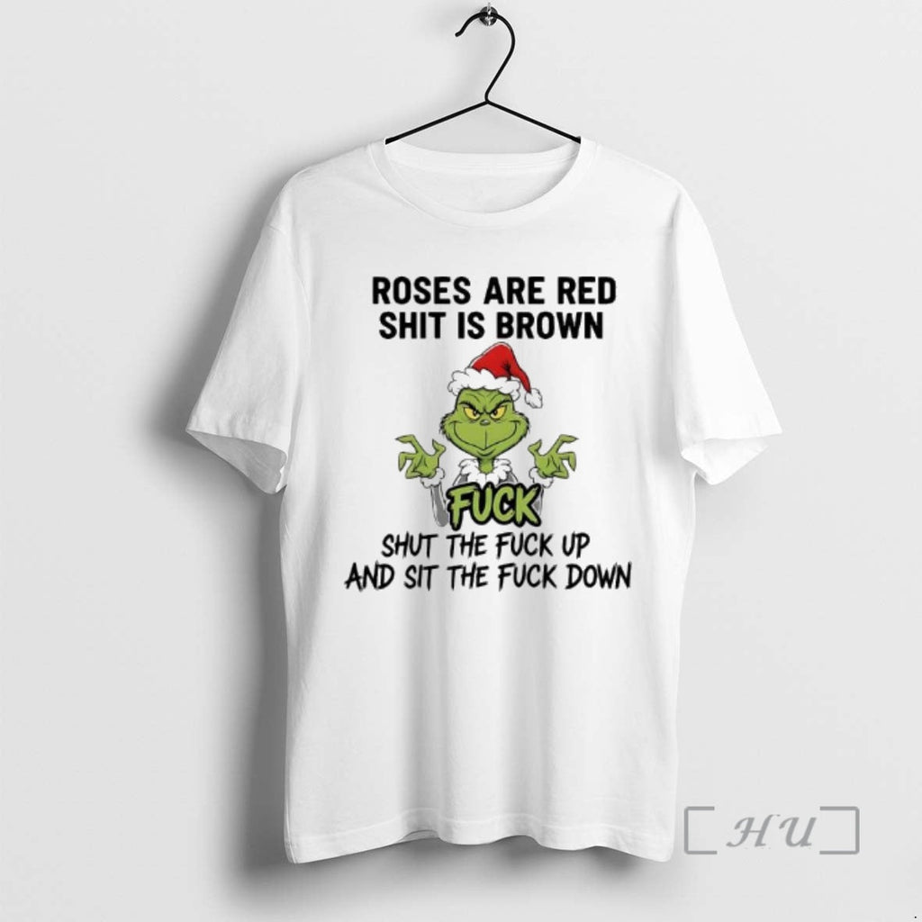 Officials Grinch Santa Roses Are Red Shit Is Brown - Adult & Kids T-Shirts, Sweatshirts & Hoodies apparel design preview 1