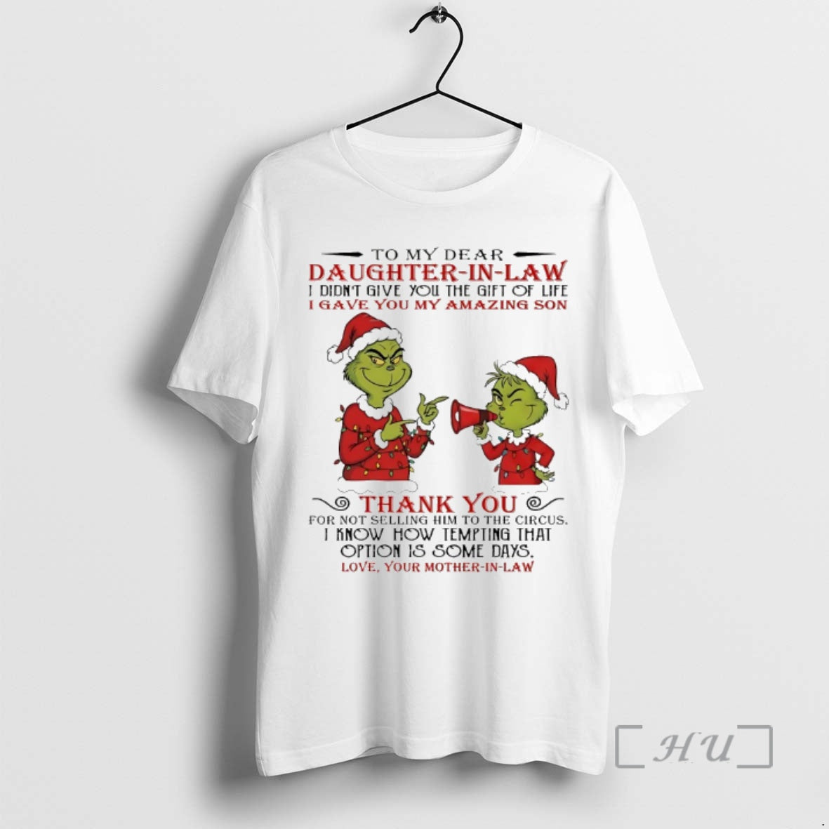 Officials Grinch My Dear Daughter Law Idiontgive - Adult & Kids T-Shirts, Sweatshirts & Hoodies apparel design preview 1