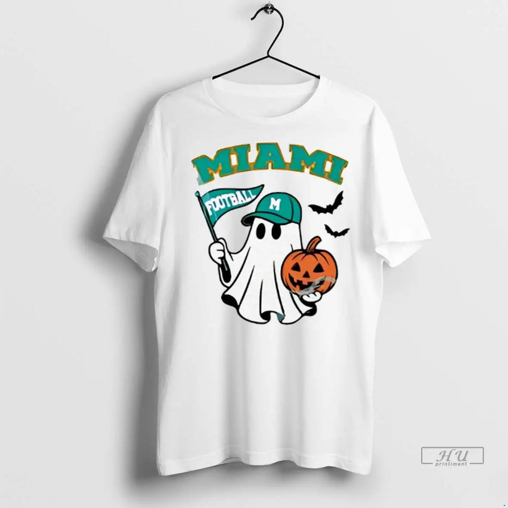 Officials Halloween Ghost Miami Dolphins Football - Adult & Kids T-Shirts, Sweatshirts & Hoodies apparel design preview 1