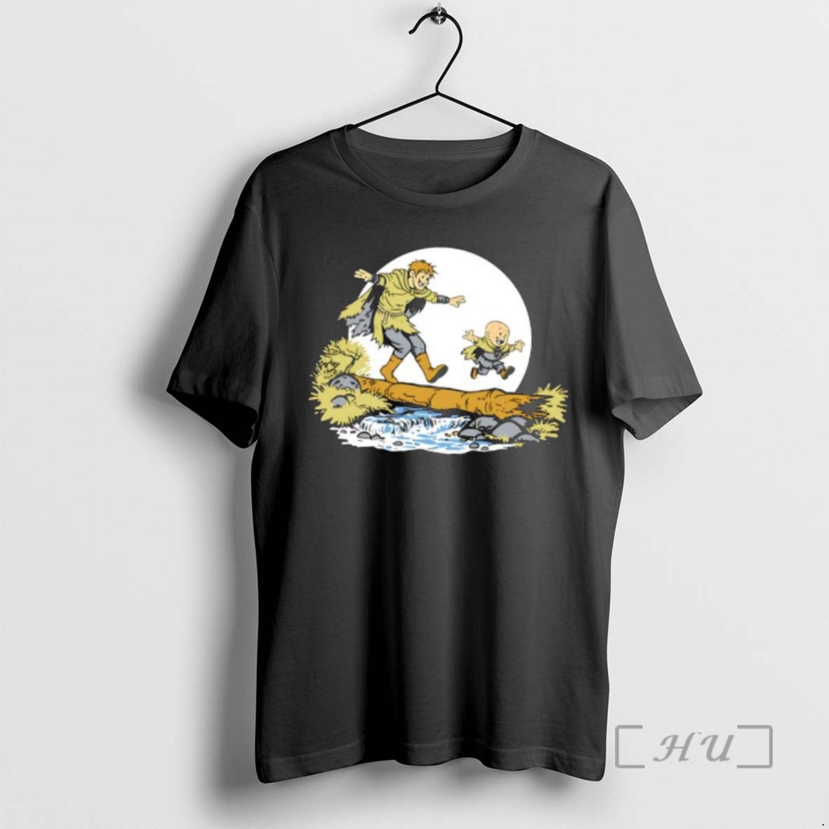 Officials Hedge Knight And Squire Crossing River Log - Adult & Kids T-Shirts, Sweatshirts & Hoodies apparel design preview 1