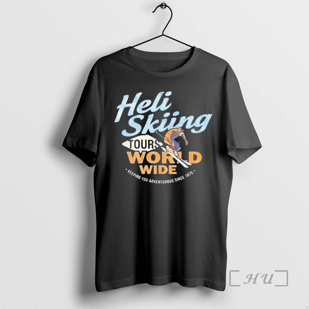 Officials Heli Skiing Tours World Wide 1975 - Adult & Kids T-Shirts, Sweatshirts & Hoodies apparel design preview 1