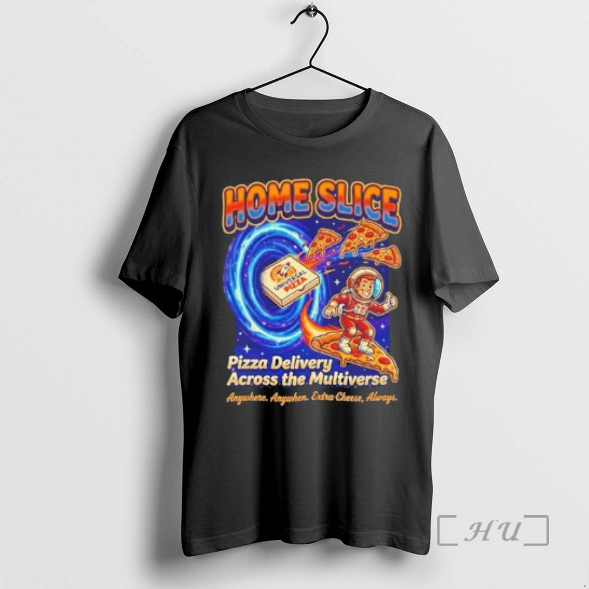 Officials Home Slice Pizza Delivery Across Multiverse - Adult & Kids T-Shirts, Sweatshirts & Hoodies apparel design preview 1