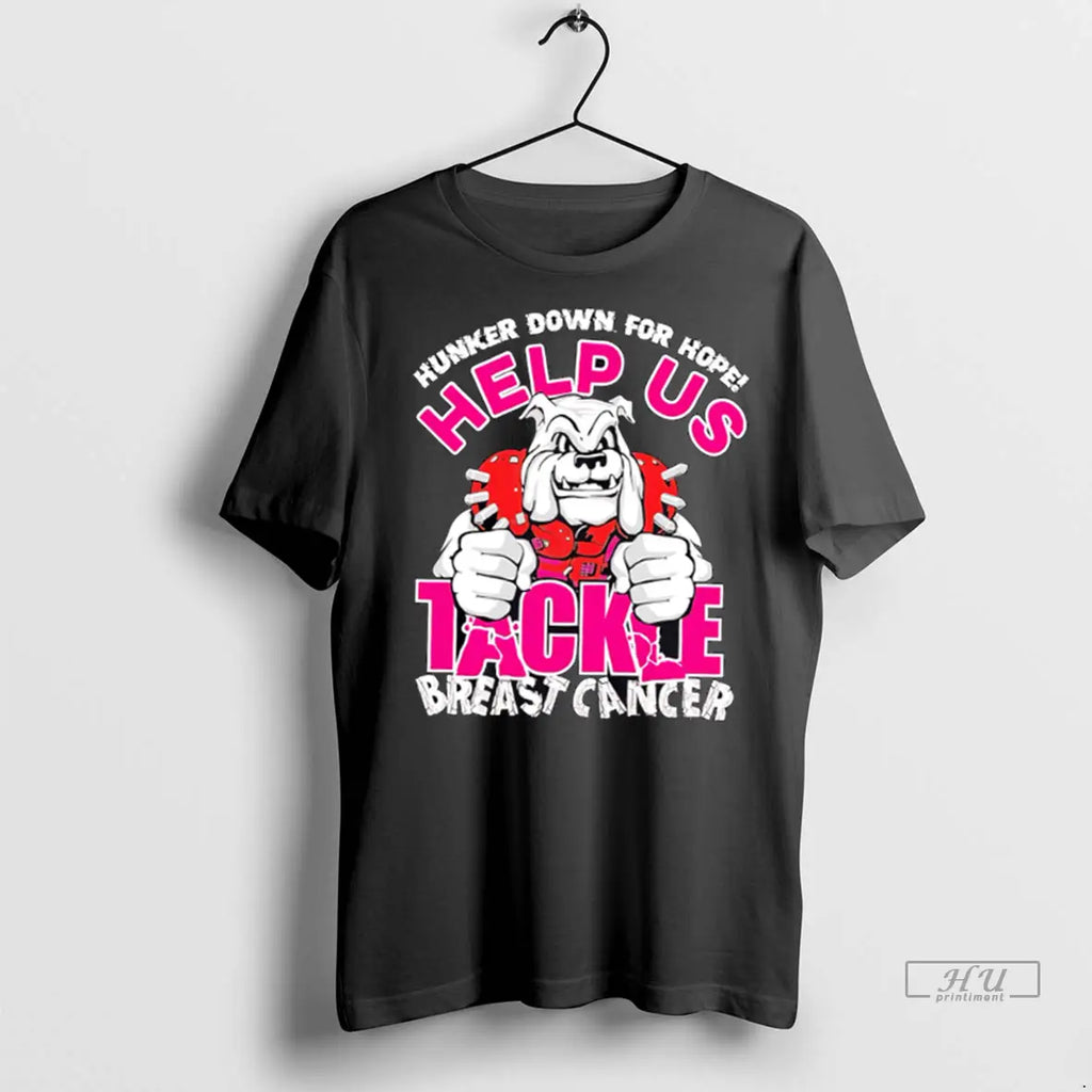Officials Hunker Down For Hope Help Us Tackle Breast - Adult & Kids T-Shirts, Sweatshirts & Hoodies apparel design preview 1