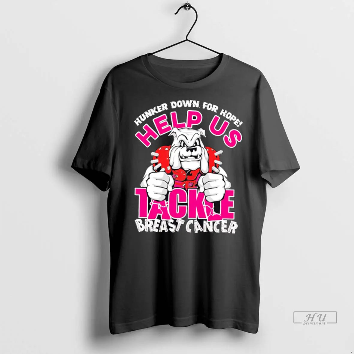 Officials Hunker Down For Hope Help Us Tackle Breast - Adult & Kids T-Shirts, Sweatshirts & Hoodies apparel design preview 1