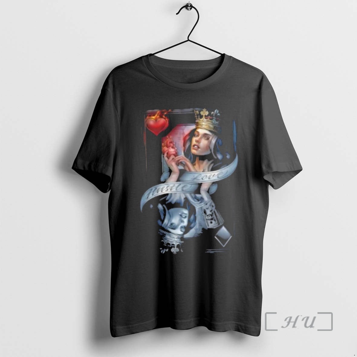 Officials Hustle Love Q Card - Adult & Kids T-Shirts, Sweatshirts & Hoodies apparel design preview 1