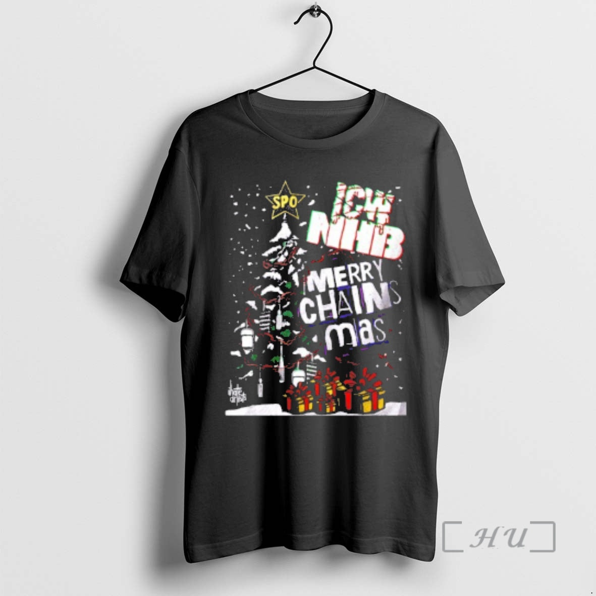 Officials Icw Nhb Merry Chainsmas Parody - Adult & Kids T-Shirts, Sweatshirts & Hoodies apparel design preview 1