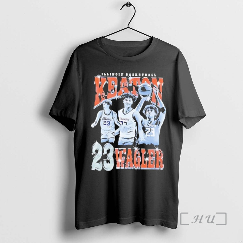 Officials Illinois Basketball Keaton Wagler Number 23 - Adult & Kids T-Shirts, Sweatshirts & Hoodies apparel design preview 1