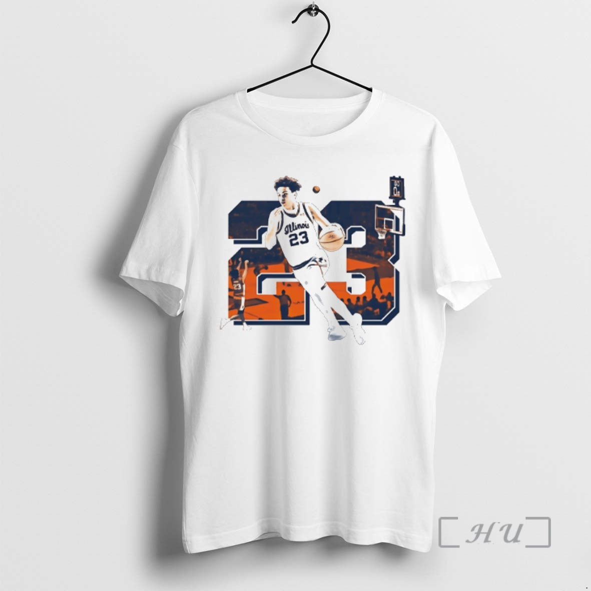 Officials Illinois Basketball Keaton Wagler No 23 - Adult & Kids T-Shirts, Sweatshirts & Hoodies apparel design preview 1