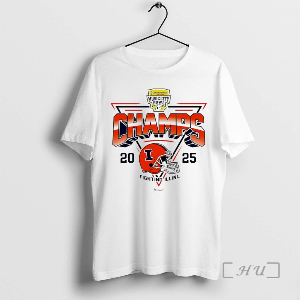 Officials Illinois Fighting Illini 2025 Music City - Adult & Kids T-Shirts, Sweatshirts & Hoodies apparel design preview 1